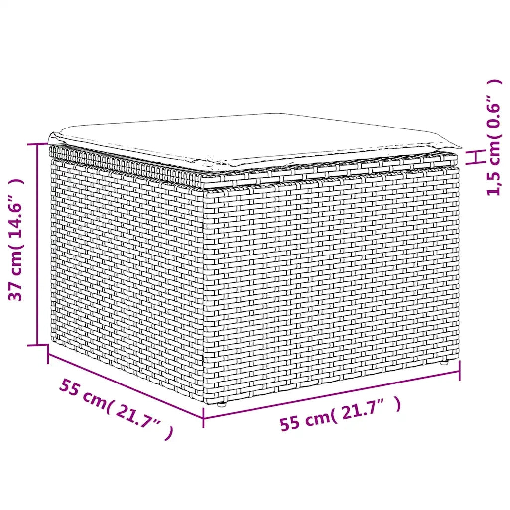 Divano da esterno-Set Divano da Giardino 6 pz con Cuscini Marrone in Polyrattan 287598