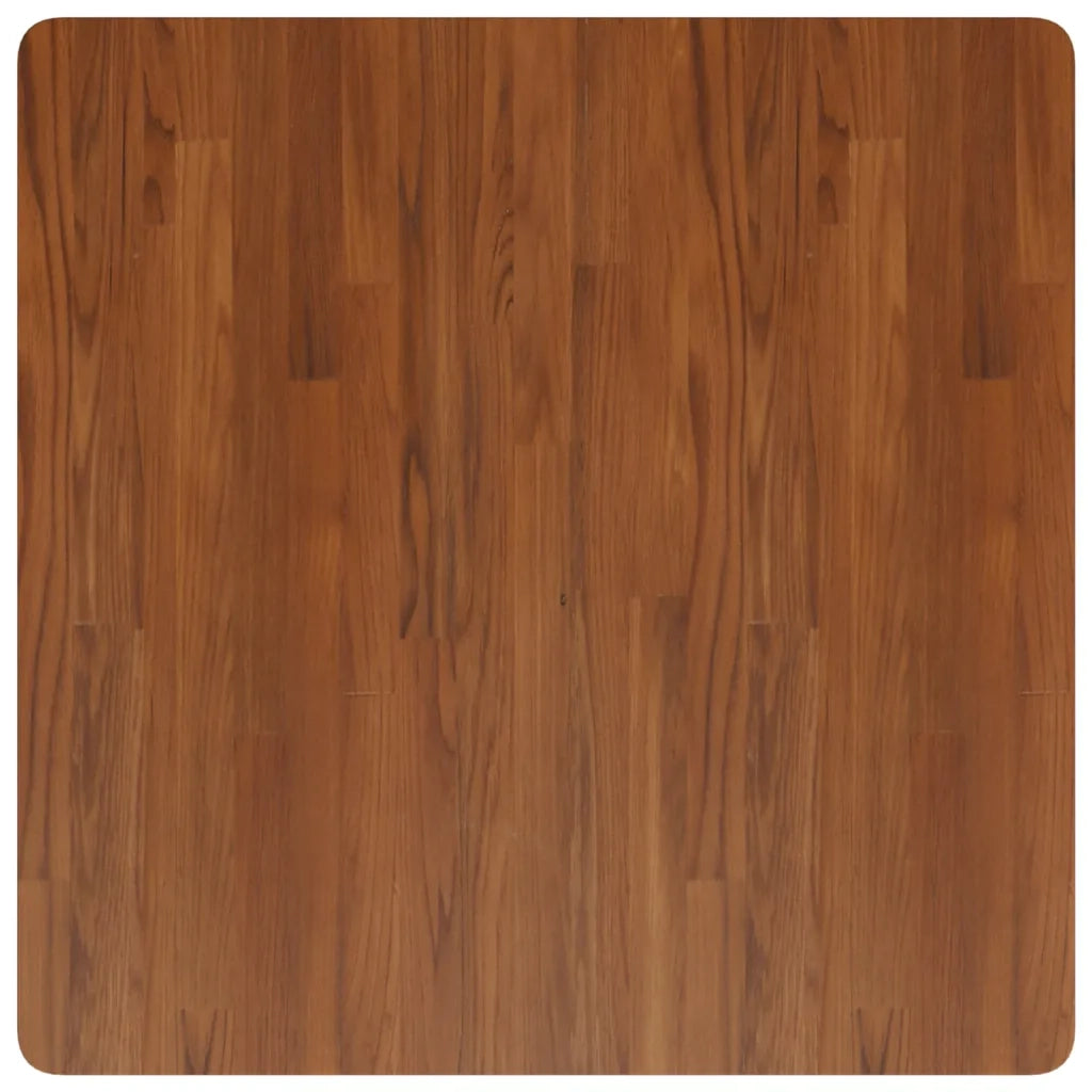 Piano Tavolo Quadrato Marrone Scuro 80x80x1,5cm Rovere Trattato 343018