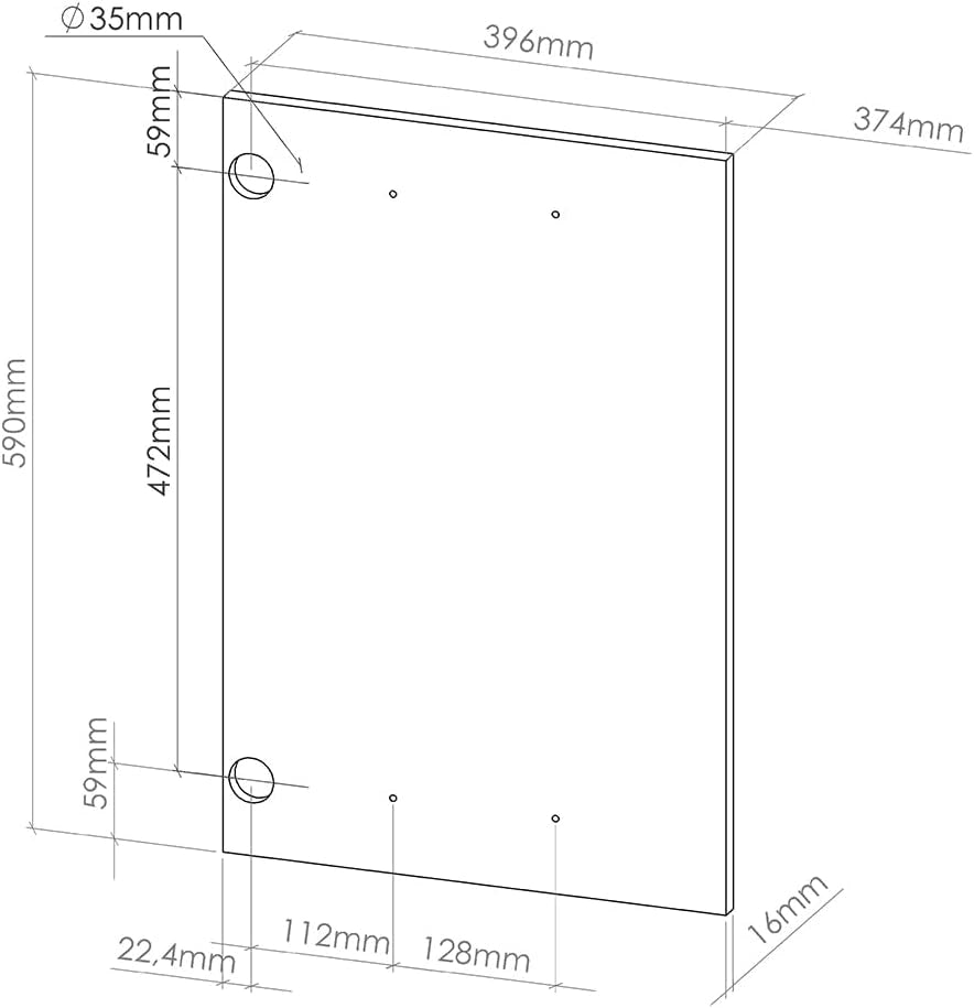 Frontale cucina R-Line, Antracite casa di campagna, 39.6 x 59 cm frontale del mobile per pensile