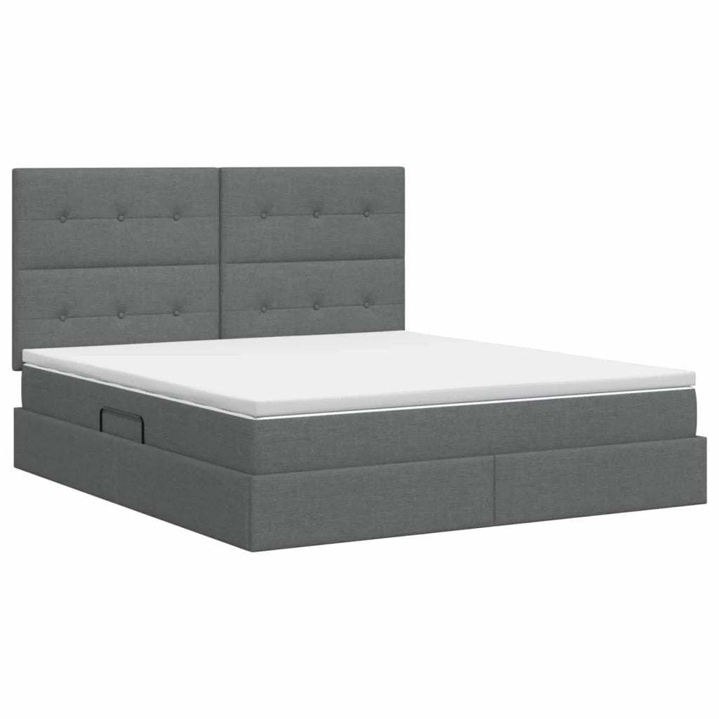 Letto con contenitore e materasso Grigio Scuro 160 x 200 cm 3459514