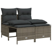 Set Divani da Giardino 4 pz | Set Salotto da Giardino con Cuscini in Polyrattan Grigio