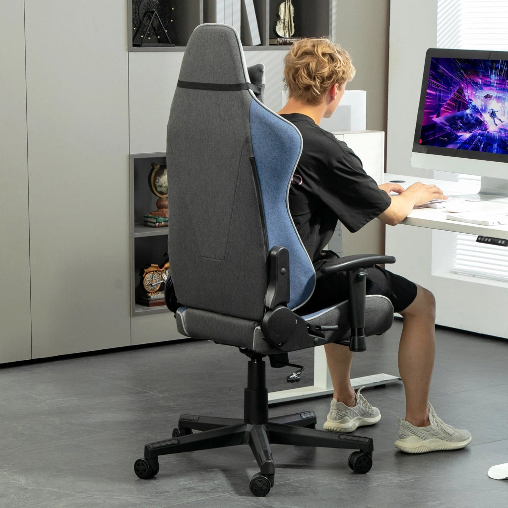 Sedia da Gaming 66x53x128-138 cm Reclinabile a 150°  Blu