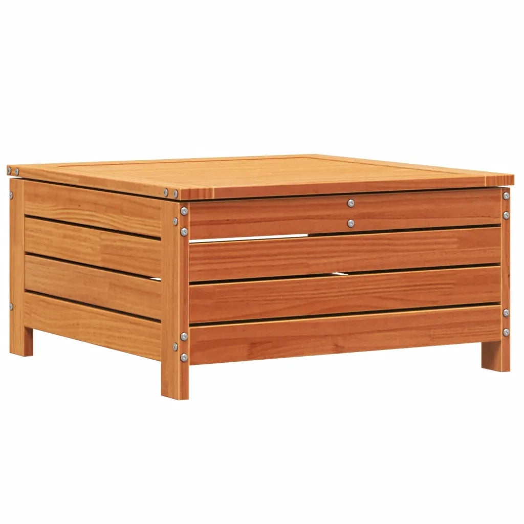Sedia da giardino-Poggiapiedi da Giardino con Cuscino Marrone Cera Massello Pino 868283