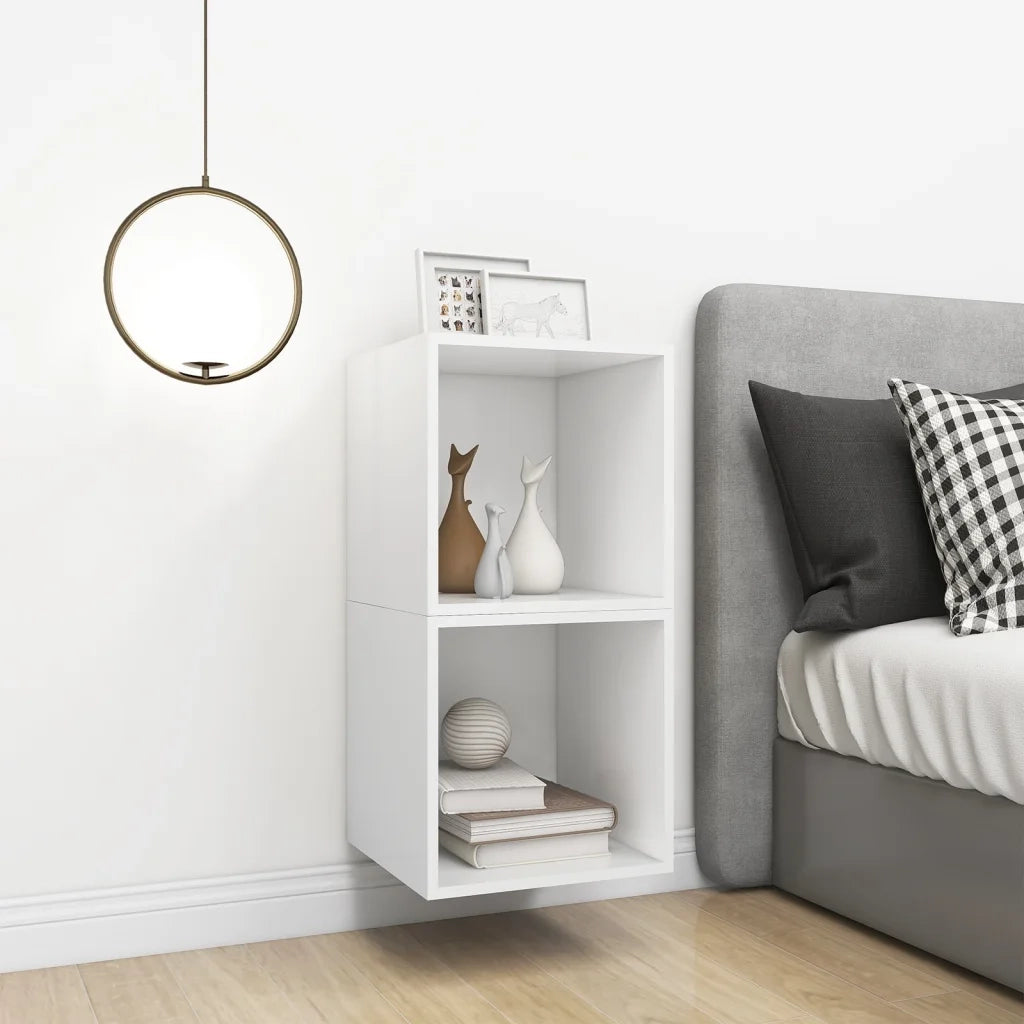 Mobili a Muro 2pz Bianchi 37x37x37 cm in Legno Multistrato 805445