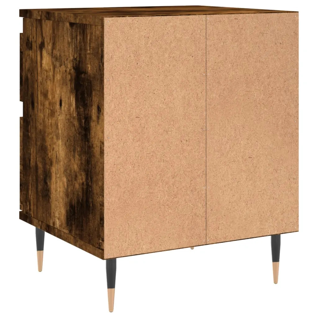 Comodini 2pz-Set di 2 Tavolino da notte Rovere Fumo 40x35x50 cm in Legno Multistrato 434073
