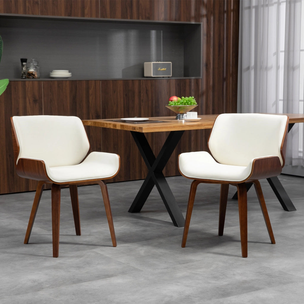 Sedia da pranzo vintage ¨C zephmum ¨C bianco marrone 54x53x81 cm