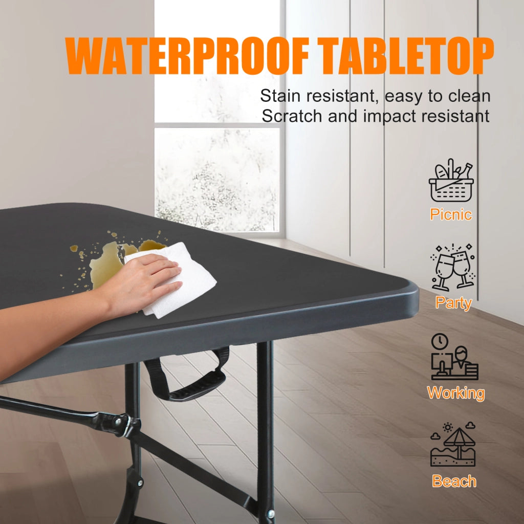 Tavolo Pieghevole Portatile ¨C MINIMAL ¨C Nero, 135 kg, Campeggio/Esterno