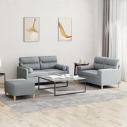 Set Divani 3 pz con Cuscini Grigio Chiaro in Tessuto 3201592