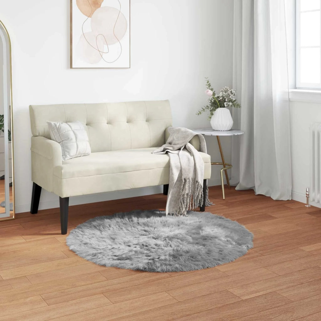 Tappeto in finta TAFALLA Grigio Ø 100 cm Poliestere 42021536