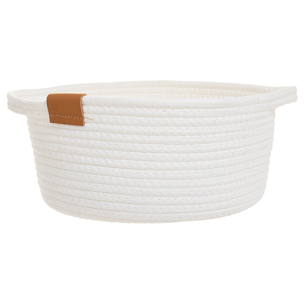Cestino in cotone bianco D32,5x13