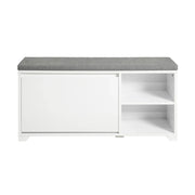 Scarpiera con cuscino Panca con 2 vani portaoggetti Scarpiera salvaspazio Slim, portascarpe salvaspazio Regolabili 90x24x46 cm FSR119-W