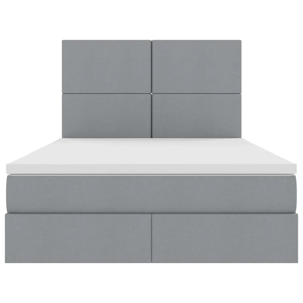 Letto con contenitore e LED con led Grigio chiaro 140 x 200 cm 3372357