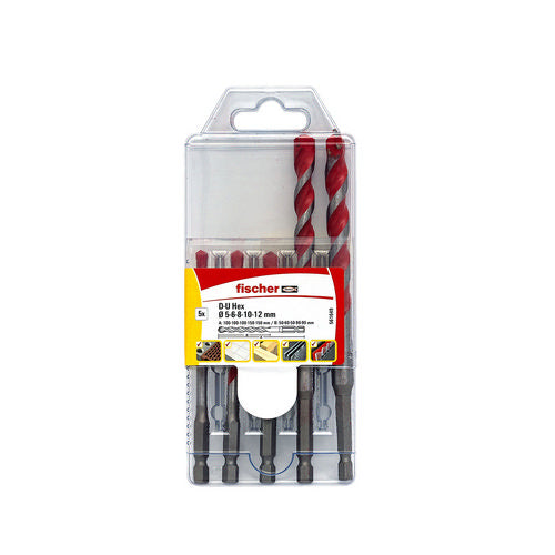 5 PZ SET PUNTE D-U HEX 5-12 MM- Diam. 5-12 mm- FISCH- pezzi 1