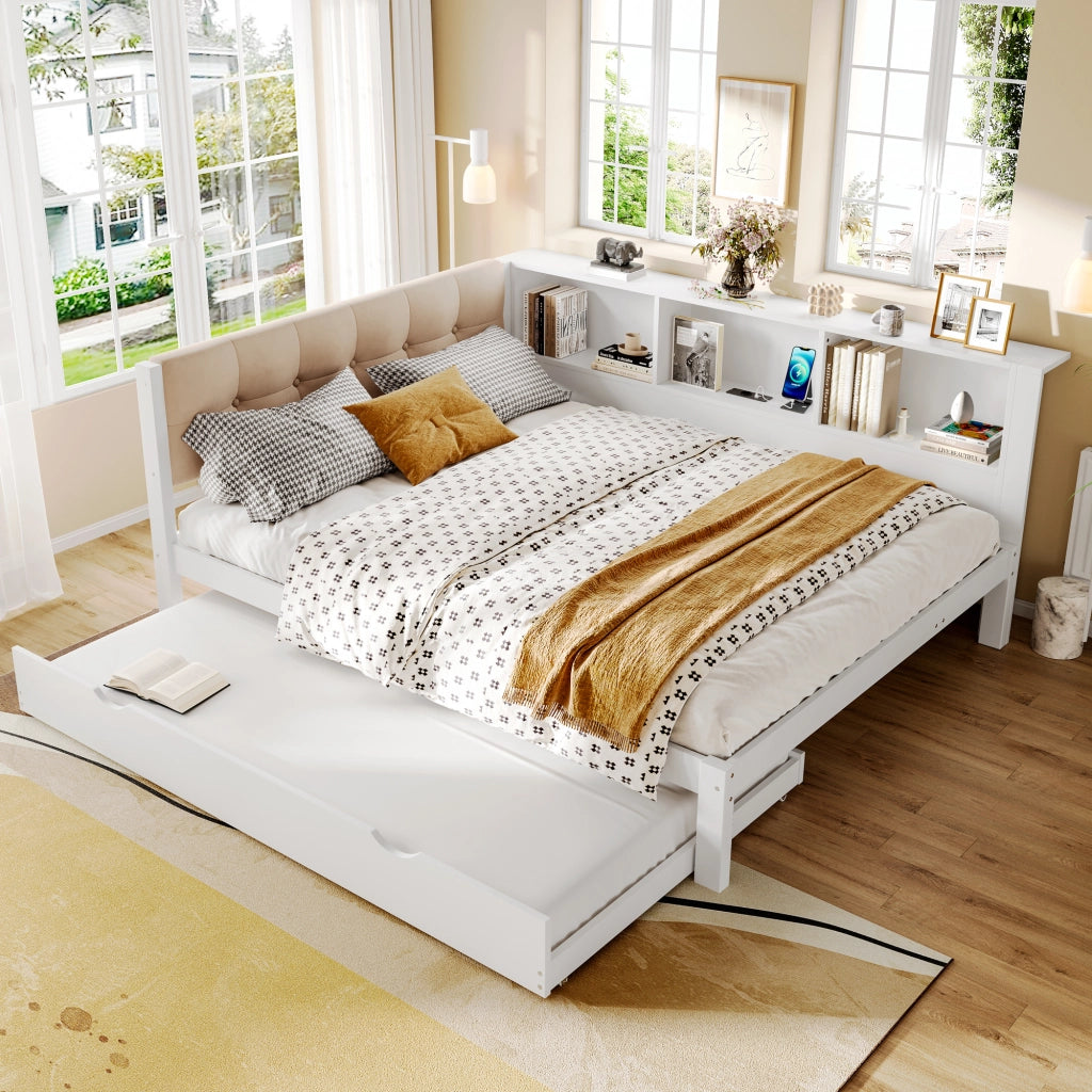 LETTO Estraibile 140x200 cm Legno di pino Bianco