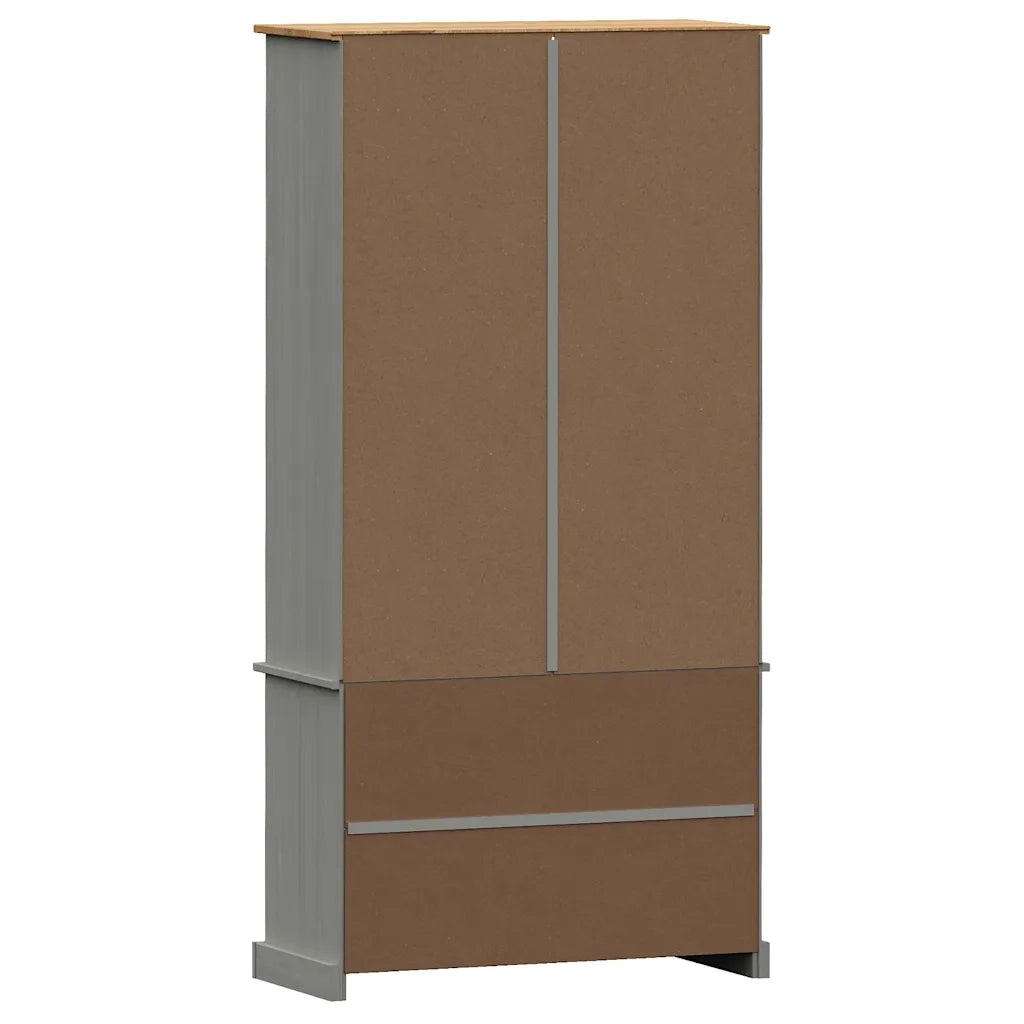 Vetrina VIGO 85x35x170 cm in Legno Massello di Pino Grigio 353195