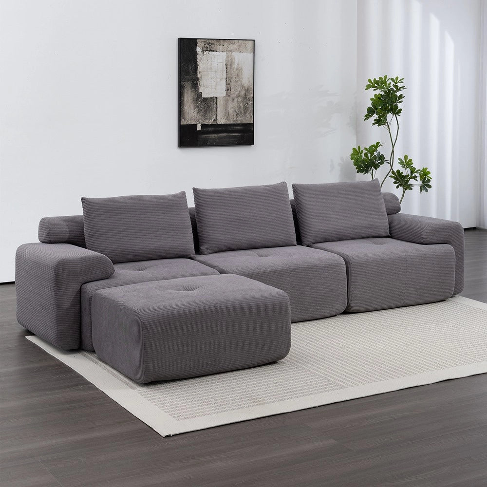 Divano Angolare Modulare con Funzione Letto ¨C Xylo ¨C Cordone, Schiuma Memory