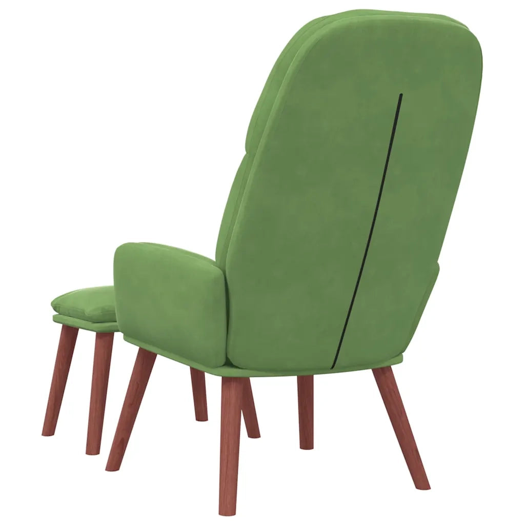 Poltrona Relax con Poggiapiedi Verde Chiaro in Velluto 3315119