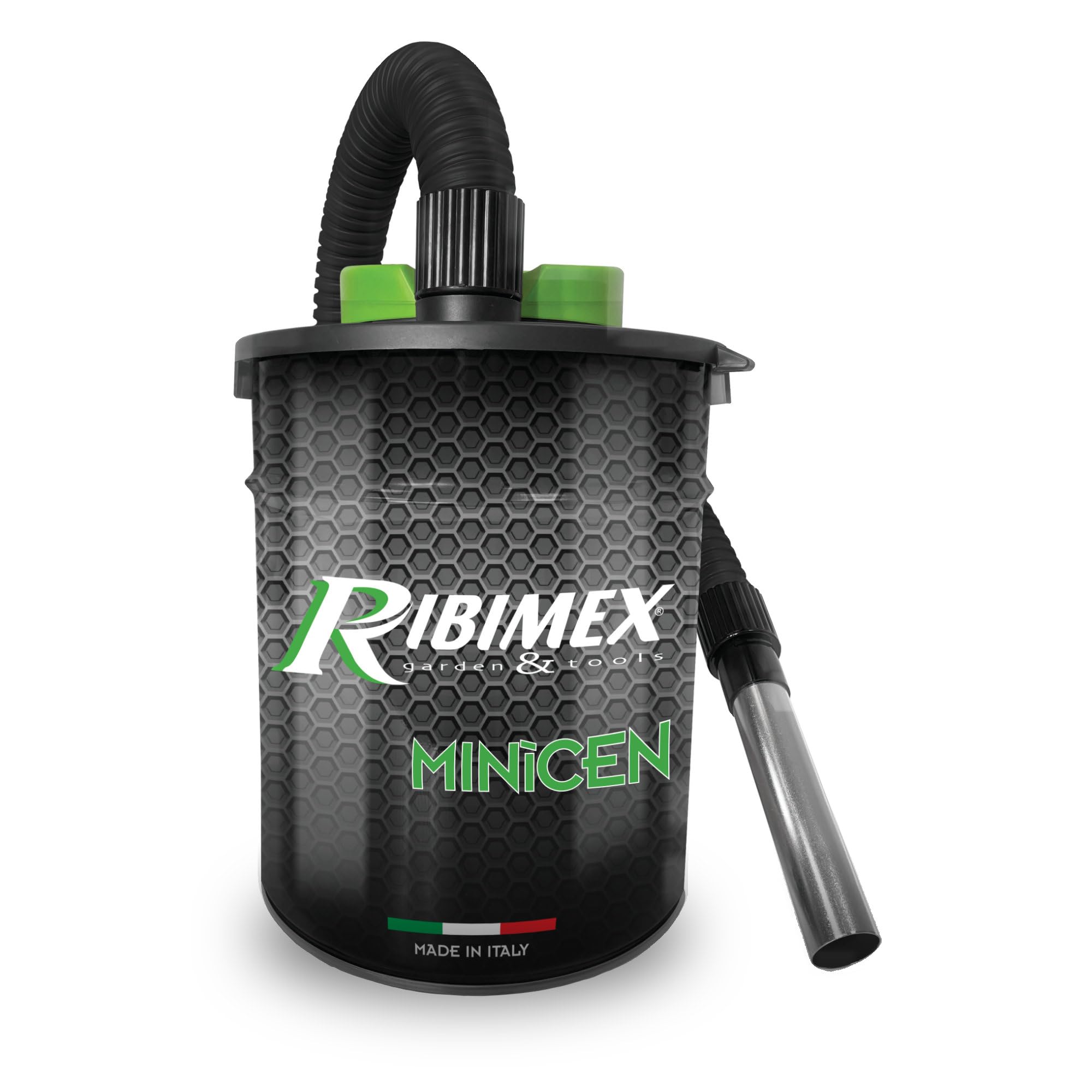 Aspiracenere Elettrico Minicen 800 Watt con Filtro HEPA Lavabile Bidone in Acciaio 10 Litri per Stufe e Camini Ribimex