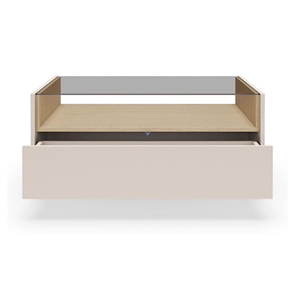 Karisasa, Tavolino da Salotto un Cassetto, 96x40x43h cm Beige