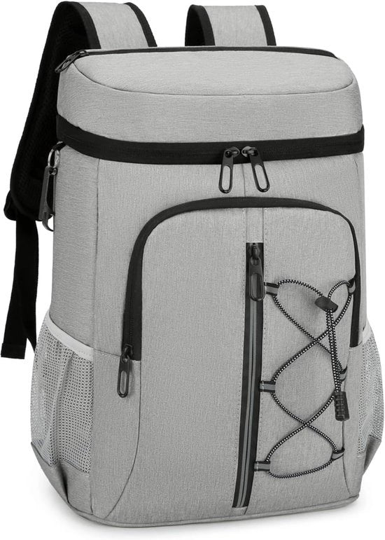 Zak da picnic 15L con apripittatelle, sacchetto impermeabile da picnic, sacchetto da picnic e borsa da pranzo per lavoro, brevi viaggi, picnic, barbecue, campeggio e scuola (grigio chiaro)