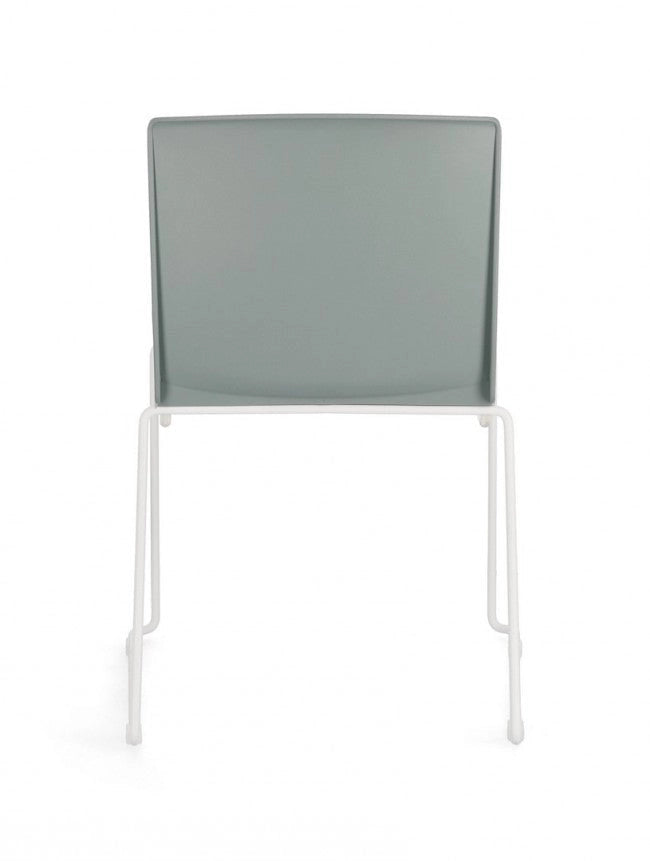 Set 4 Sedie 43,5x50x79 cm Giulia in Poliestere Bianco e Verde Salvia