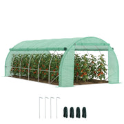 Serra da giardino tunnel 18 m2 ¨C zephmum ¨C verde 4x3x2 m con porta e 12 finestre