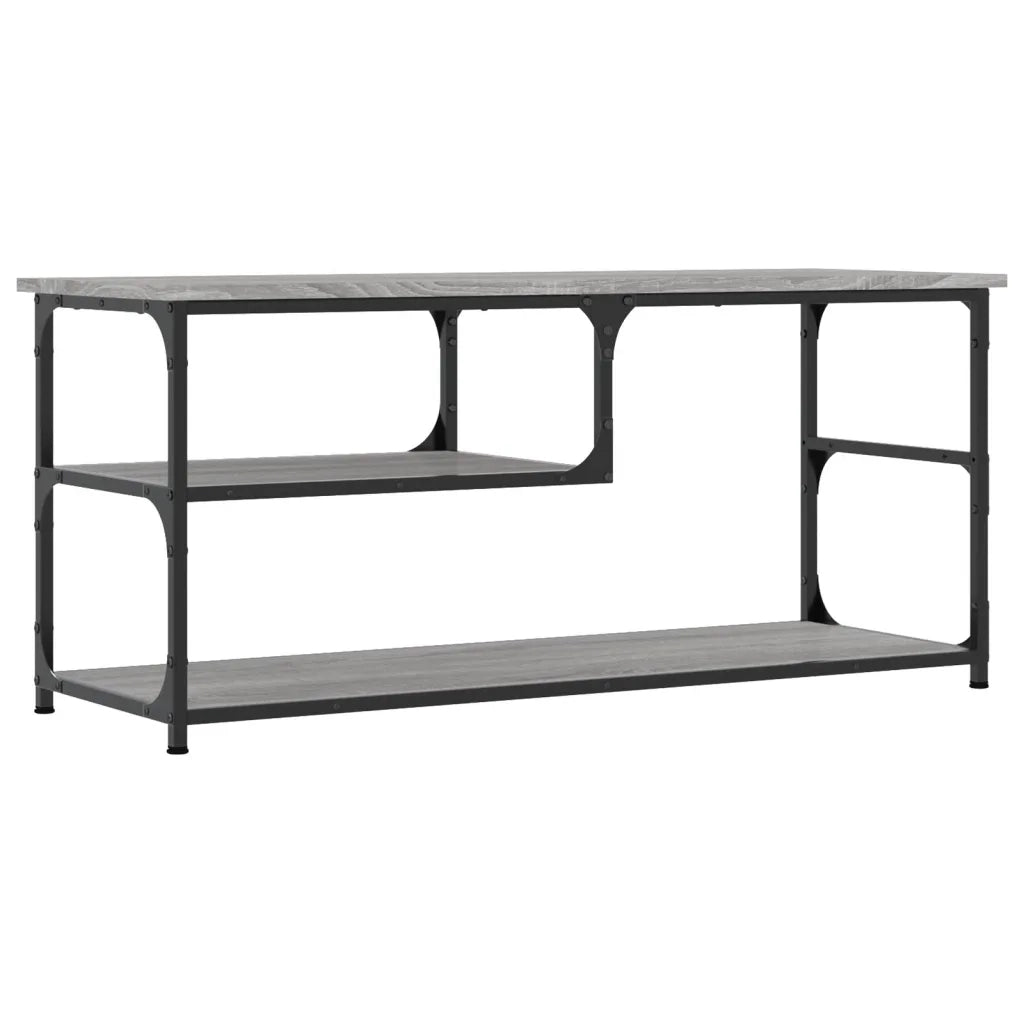 Mobile TV Grigio Sonoma 103x38x46,5cm Legno Multistrato Acciaio 831826
