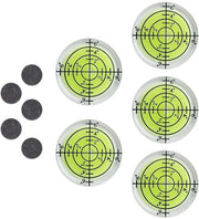 Livello Acqua Preciso - 5 Pezzi Ø 32 mm - Livello Acqua Preciso - Magnetismo Autoadesivo - Peso Leggero - Formato Pratico - Livello Acqua