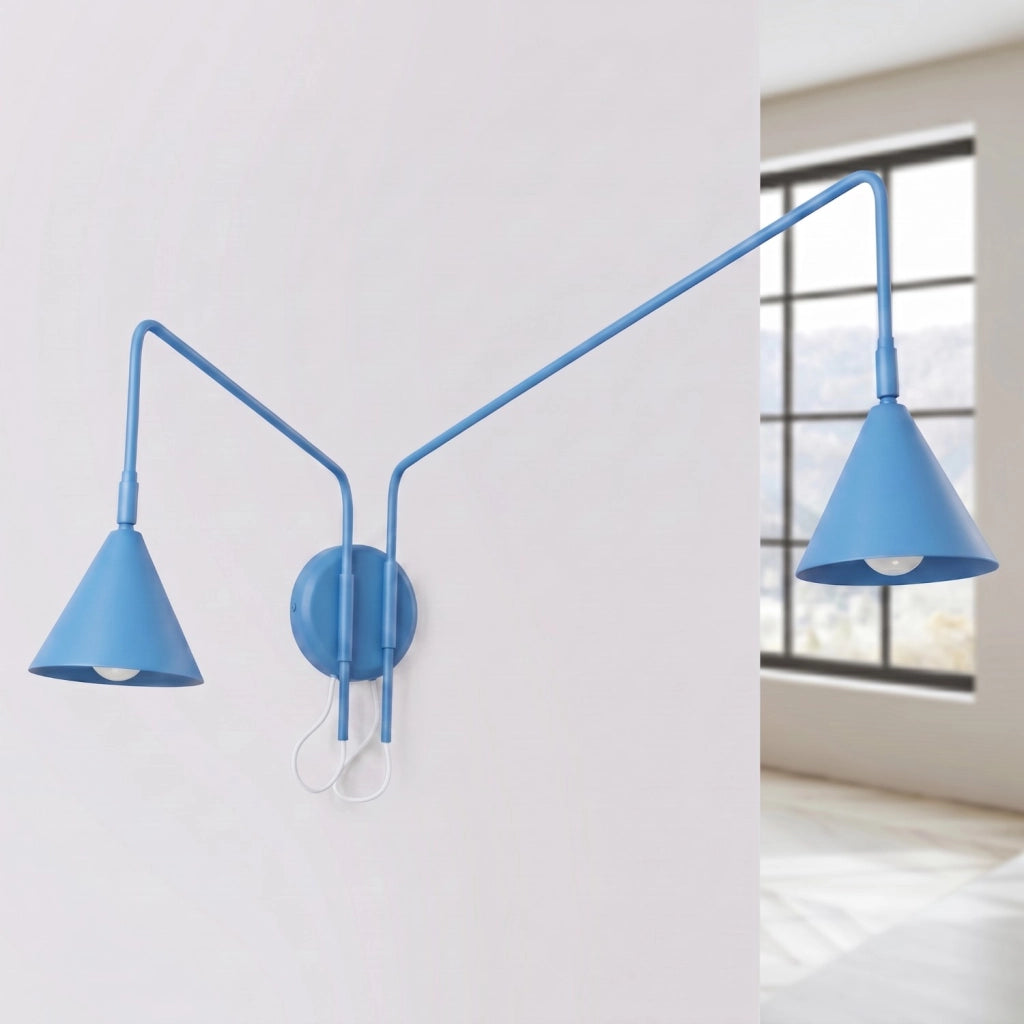 Applique NOX 2 azzurro con interruttore