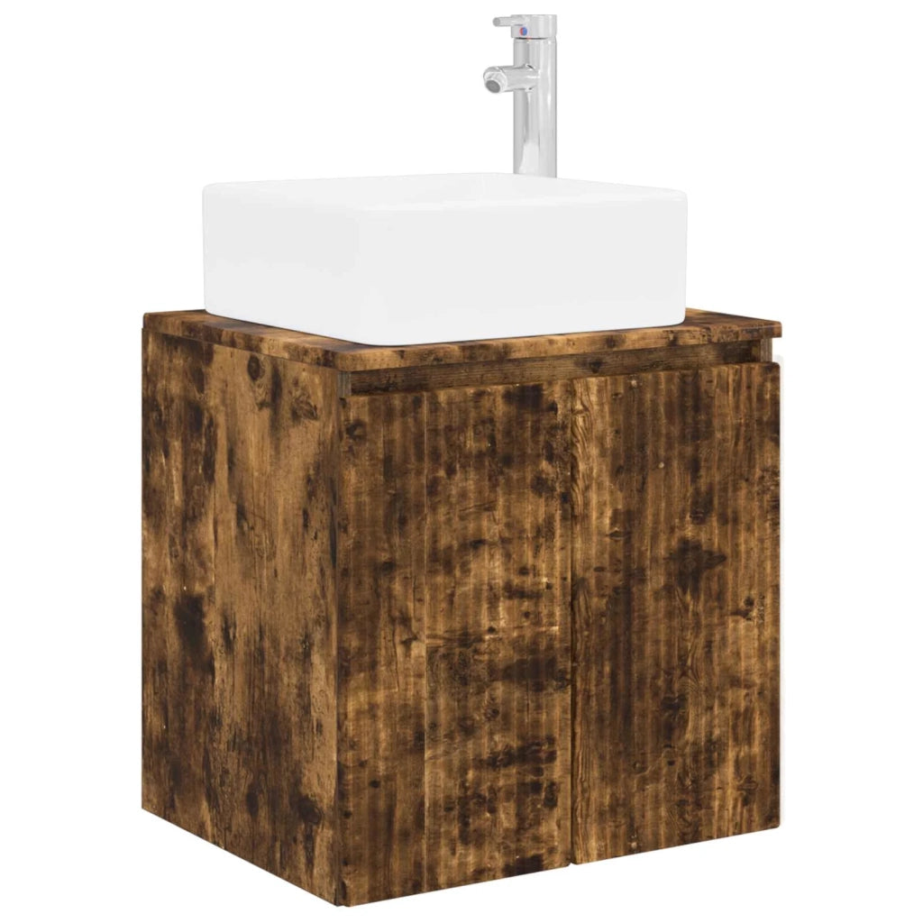 Mobile Lavabo da Parete Rovere Fumo 49,5 x 41 x 63 cm 890407
