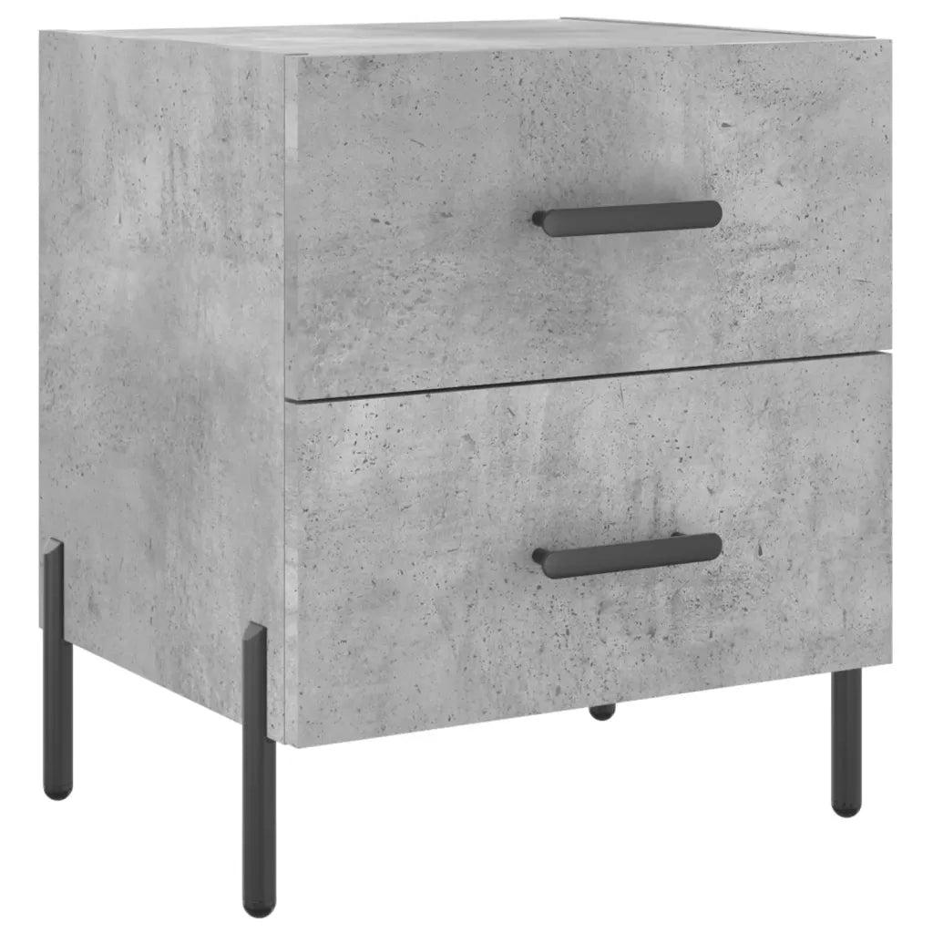 Comodino-Tavolino da notte Grigio Cemento 40x35x47,5 cm in Legno Multistrato 408075