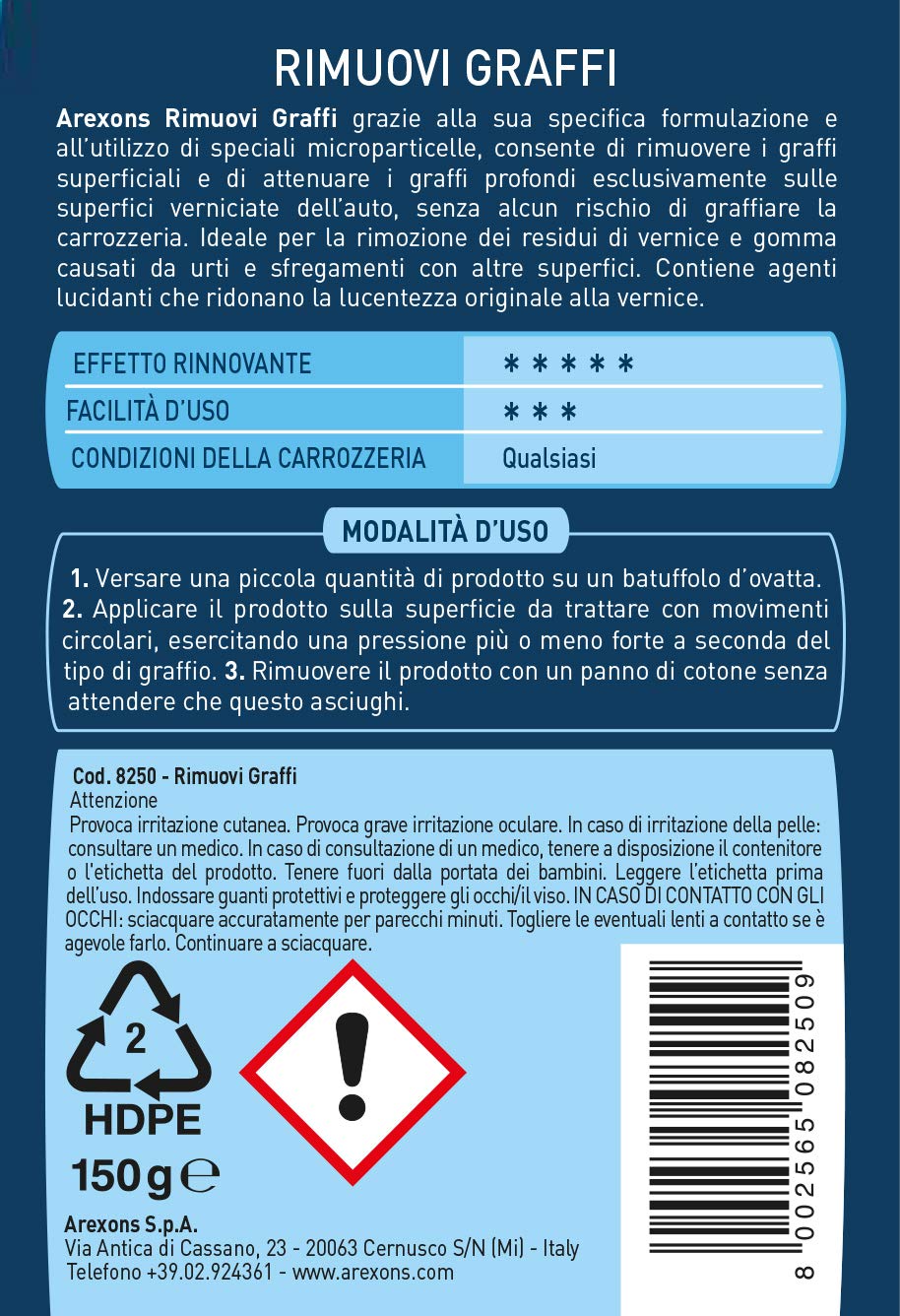 PASTA RIMUOVI GRAFFI ml. 150  - AREXONS