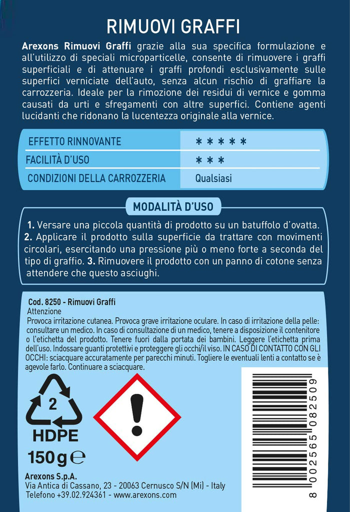 PASTA RIMUOVI GRAFFI ml. 150  - AREXONS