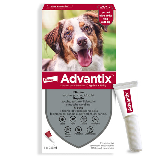 Bayer ANTIPARASSITARIO ADVANTIX (4 pipette) per cani 10÷25 kg.