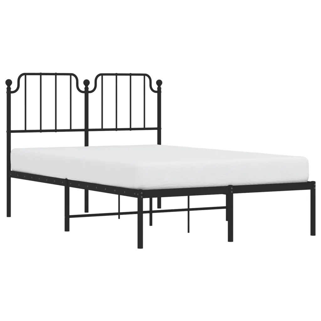 Giroletto con Testiera-Struttura Letto con testiera in Metallo Nero 120x190 cm 153373