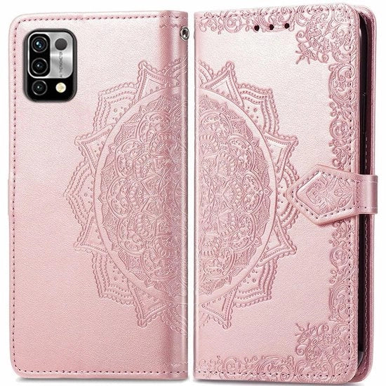 Copritelefono in Premium PU-leer/TPU con protezione completa, slot per carta, design mandala, compatibile con Umidigi Power 5
