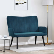 Sofa a Due Posti Blu 115 x 61 x 87 cm Velluto 42028958