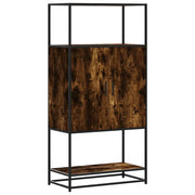 Credenza | Madia | Buffet da pranzo | Armadio da pranzo Rovere Fumo 68x35x139 cm Legno Multistrato Metallo