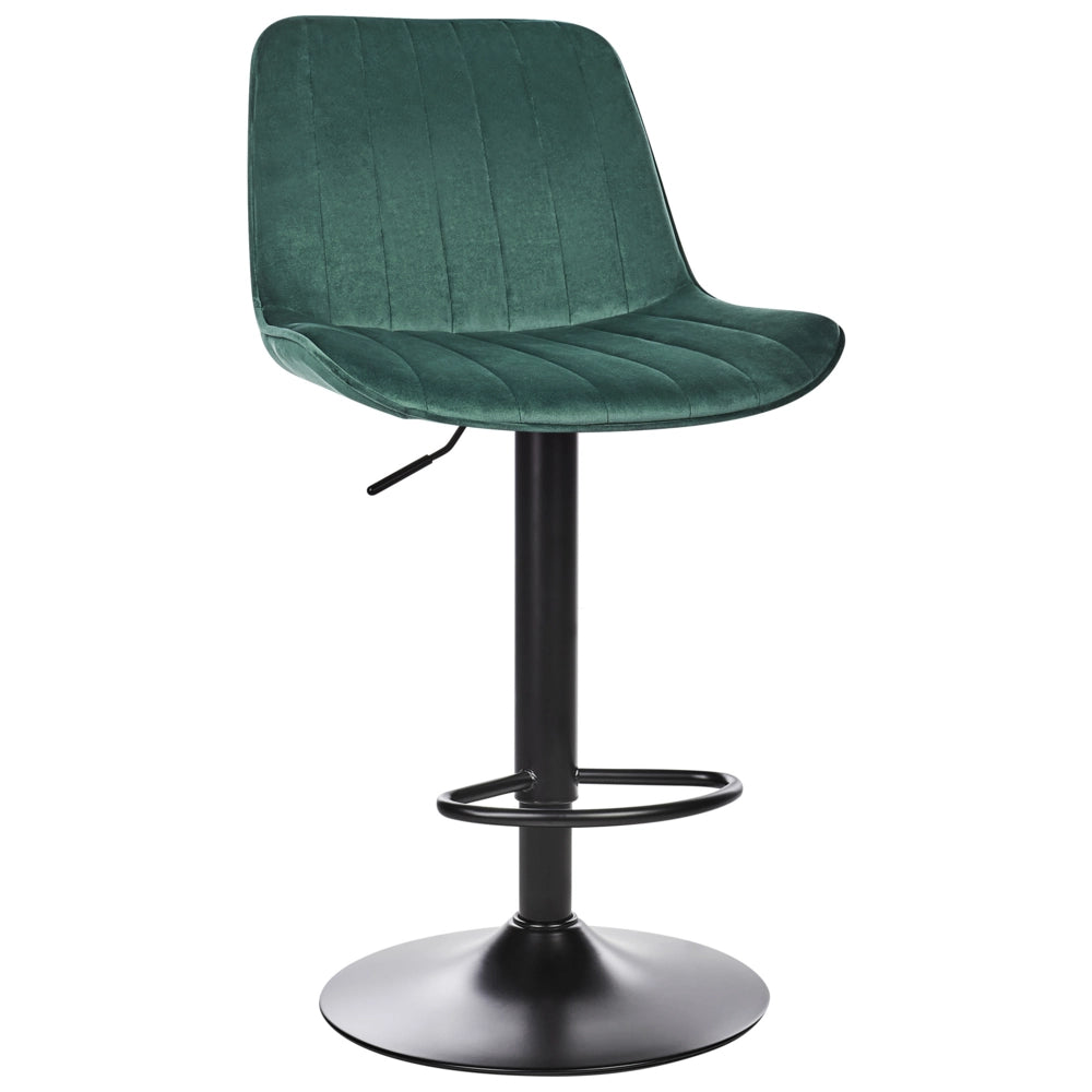 Set di 2 sedie da bar in velluto verde smeraldo gambe in acciaio nero senza braccioli set da pranzo salotto soggiorno moderno