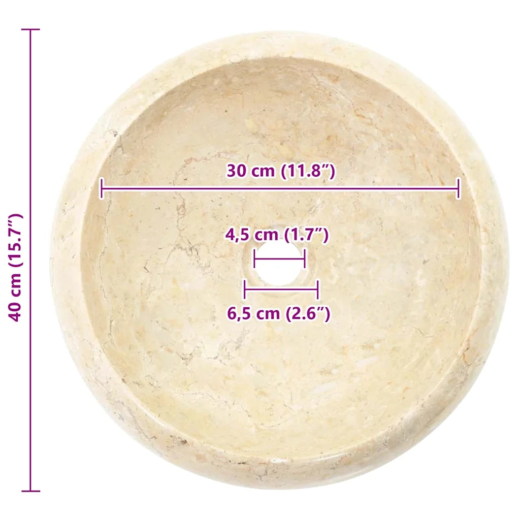 Lavandino 40x12 cm in Marmo Crema CFW5030655