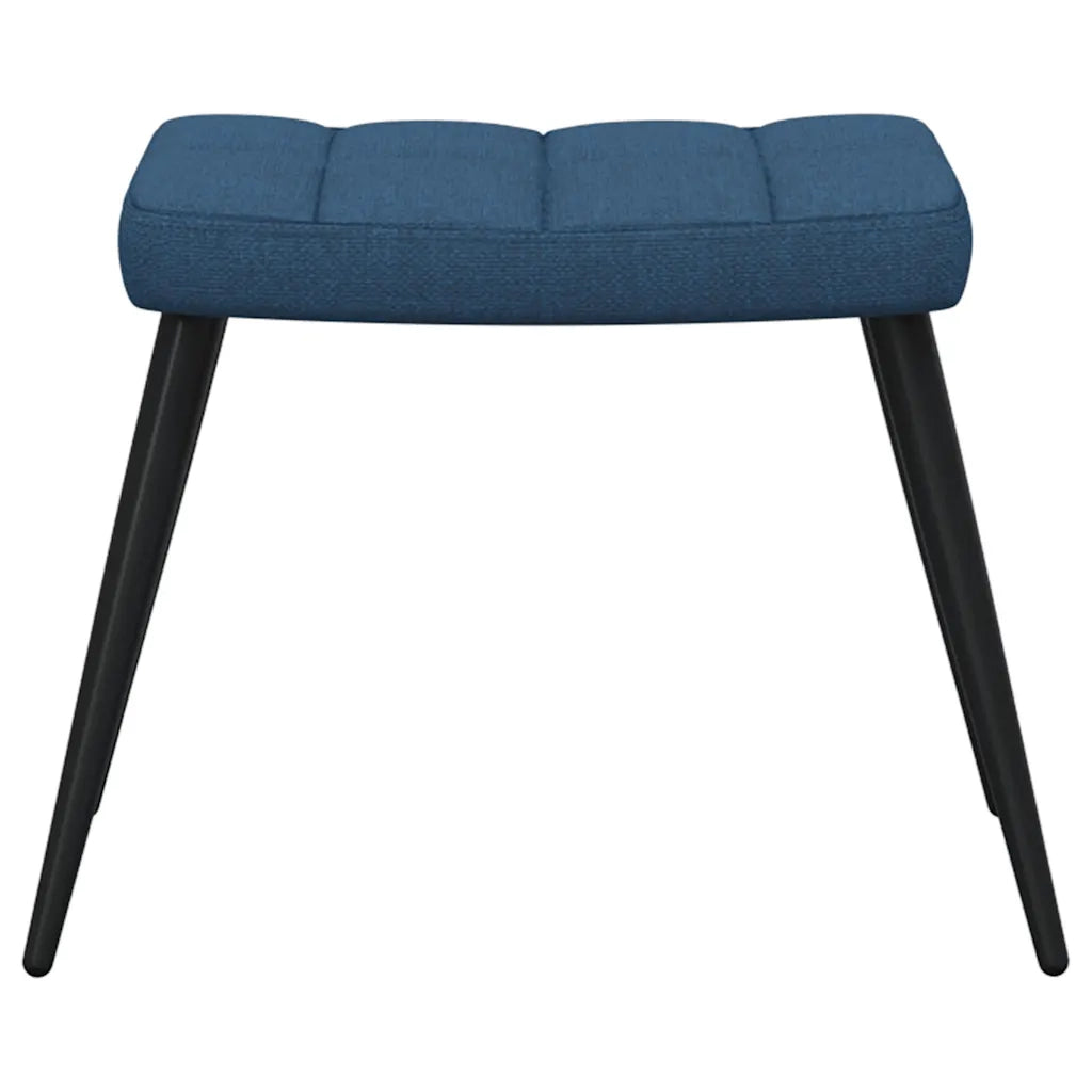Poltrona | Sedia Relax con Sgabello Blu in Tessuto