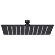 Soffione doccia a pioggia soffione doccia accessorio per il bagno acciaio inox 20 x 20 cm quadrato nero 02_0002077