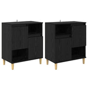 Credenza | Sideboards 2 pcs Rovere Nero 60 x 35 x 70 cm Legno multistrato