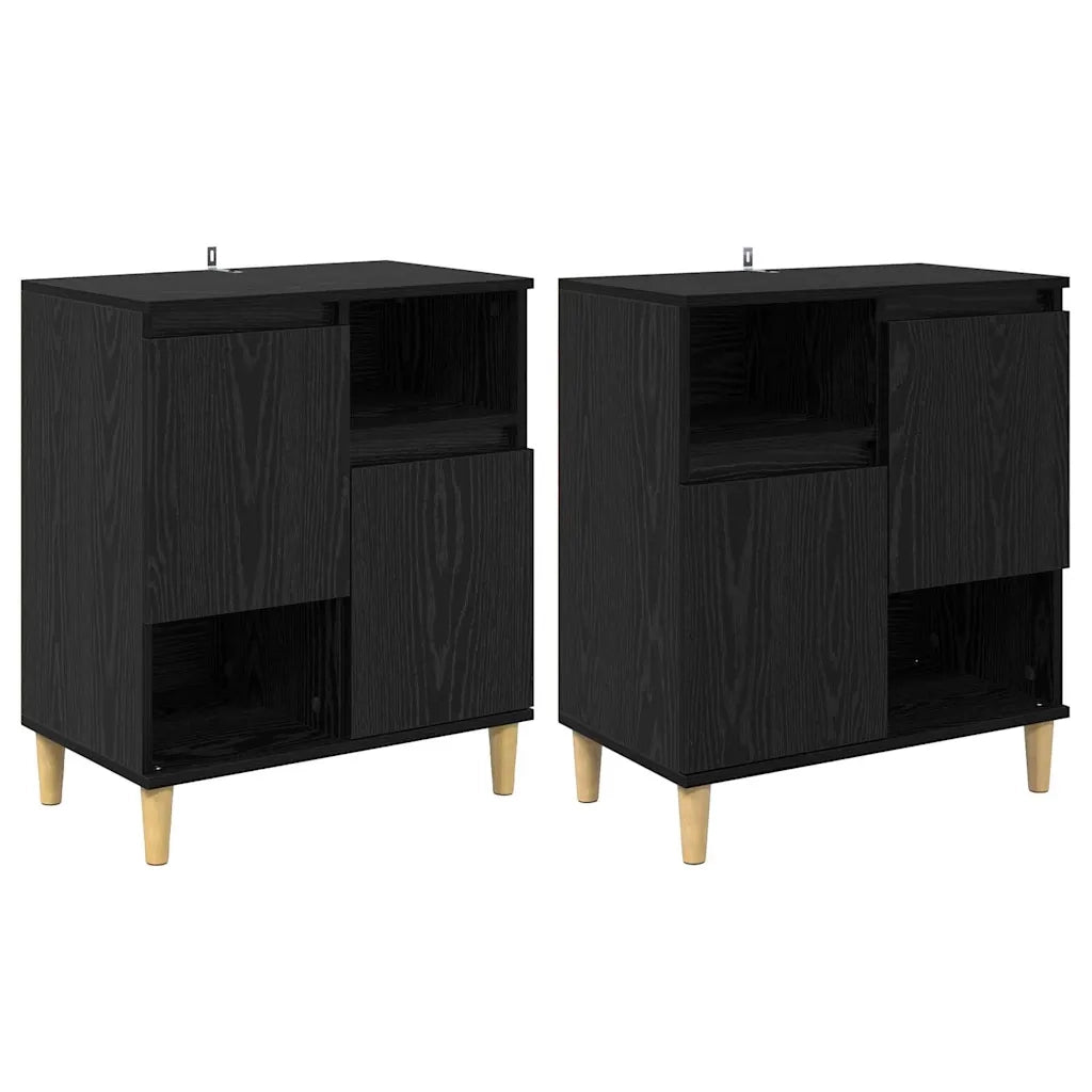Credenza | Sideboards 2 pcs Rovere Nero 60 x 35 x 70 cm Legno multistrato
