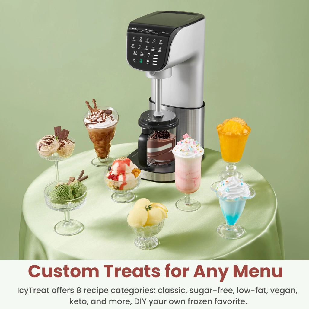 Macchina per Gelato Automatica 11-in-1 ¨C Xylo ¨C 3 Contenitori, Sorbetto, Frapp¨¨, Argento