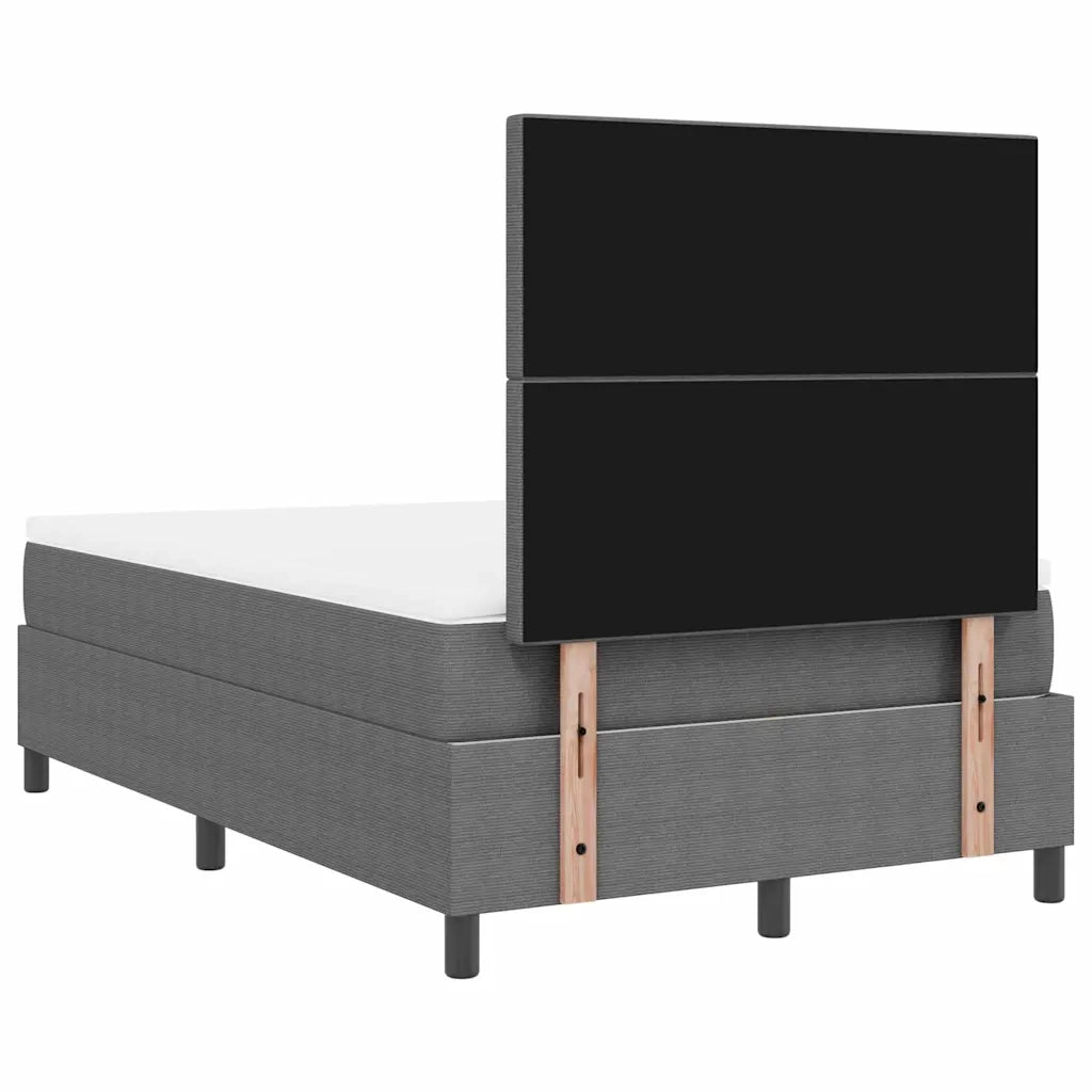 Letto a molle con testiera Grigio chiaro e bianco 120 x 190 cm 3337547