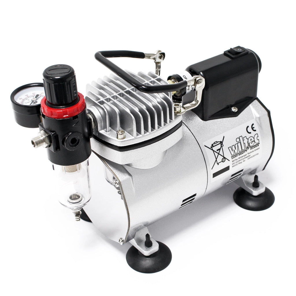 Compressore per aerografo AF18-2, a membrana 4 bar, arresto automatico, con manometro