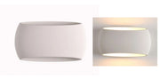Lampada Applique Gesso Interno Rettangolo Bianco Doppia Fascio di Luce