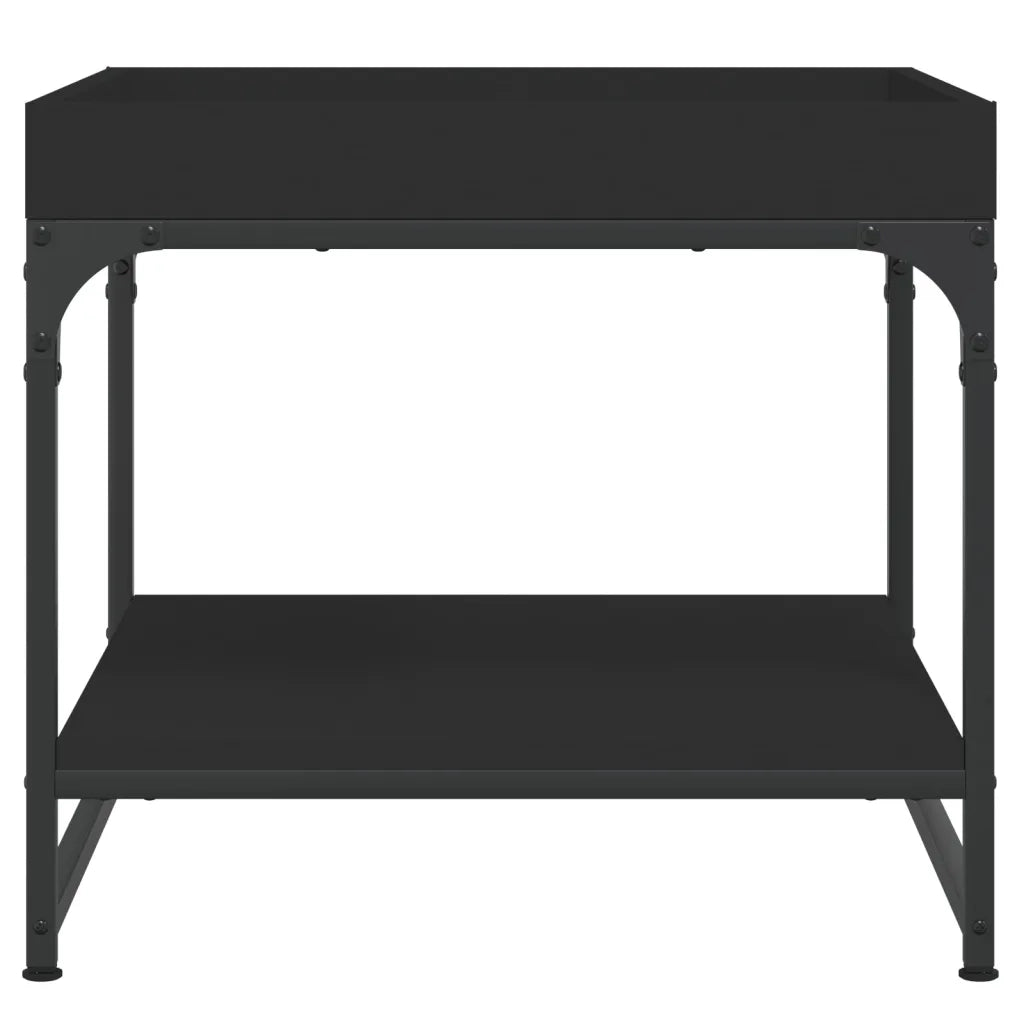 Tavolino da Salotto Nero 49,5x49,5x45 cm in Legno Multistrato 832808