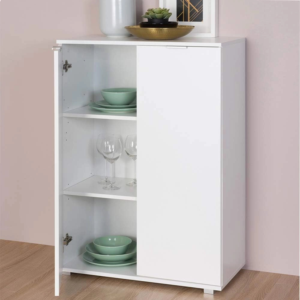 Deuba Armadietto cassapanca 71 x 101 x 35 cm, credenza per Camera da Letto, Cucina, Bagno, Bianco